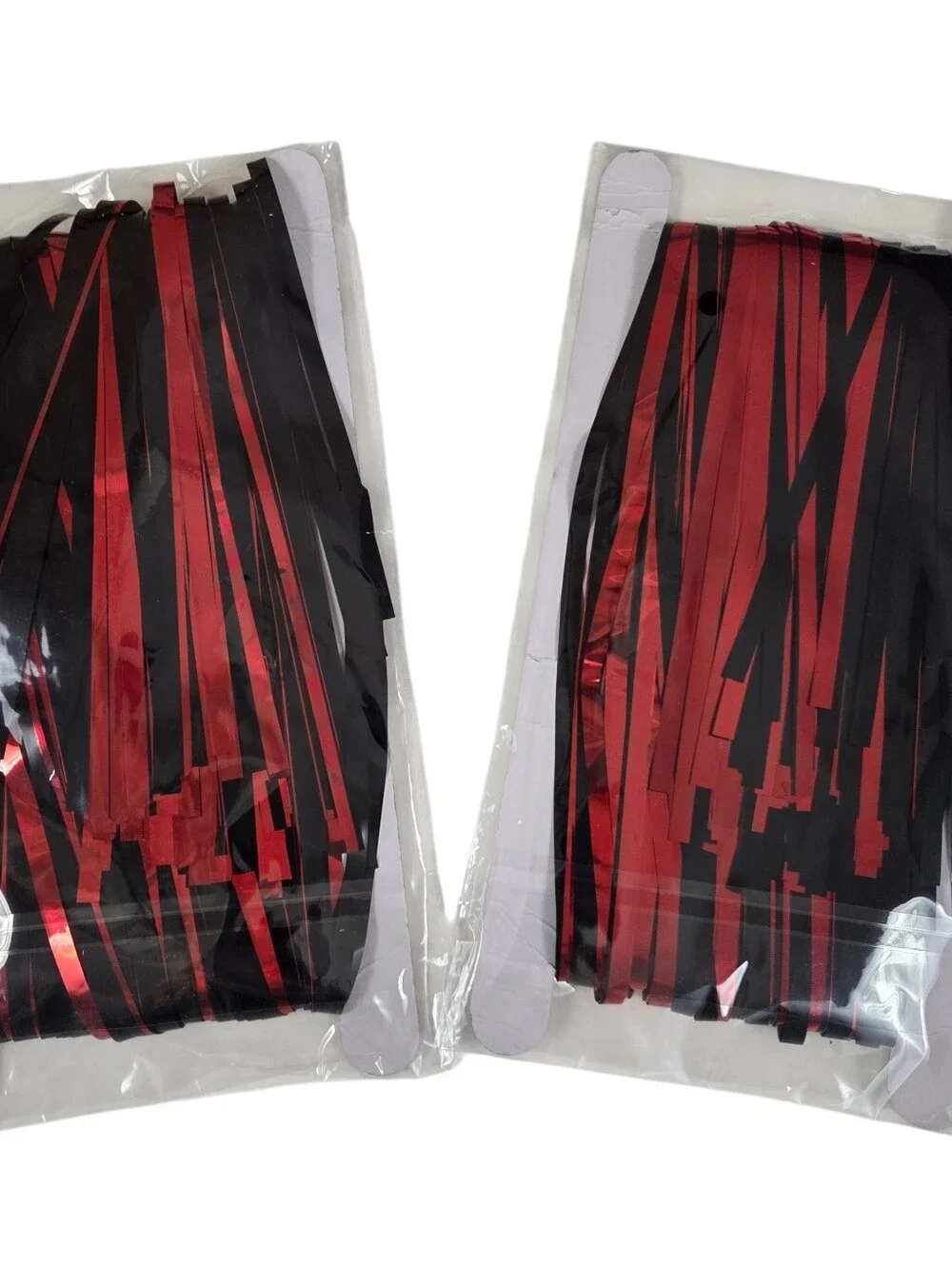 🔥4/$20 Foil Fringe Backdrop Party Streamers NEW Black/Red -2 Pack -(2ftX8.2ft)
